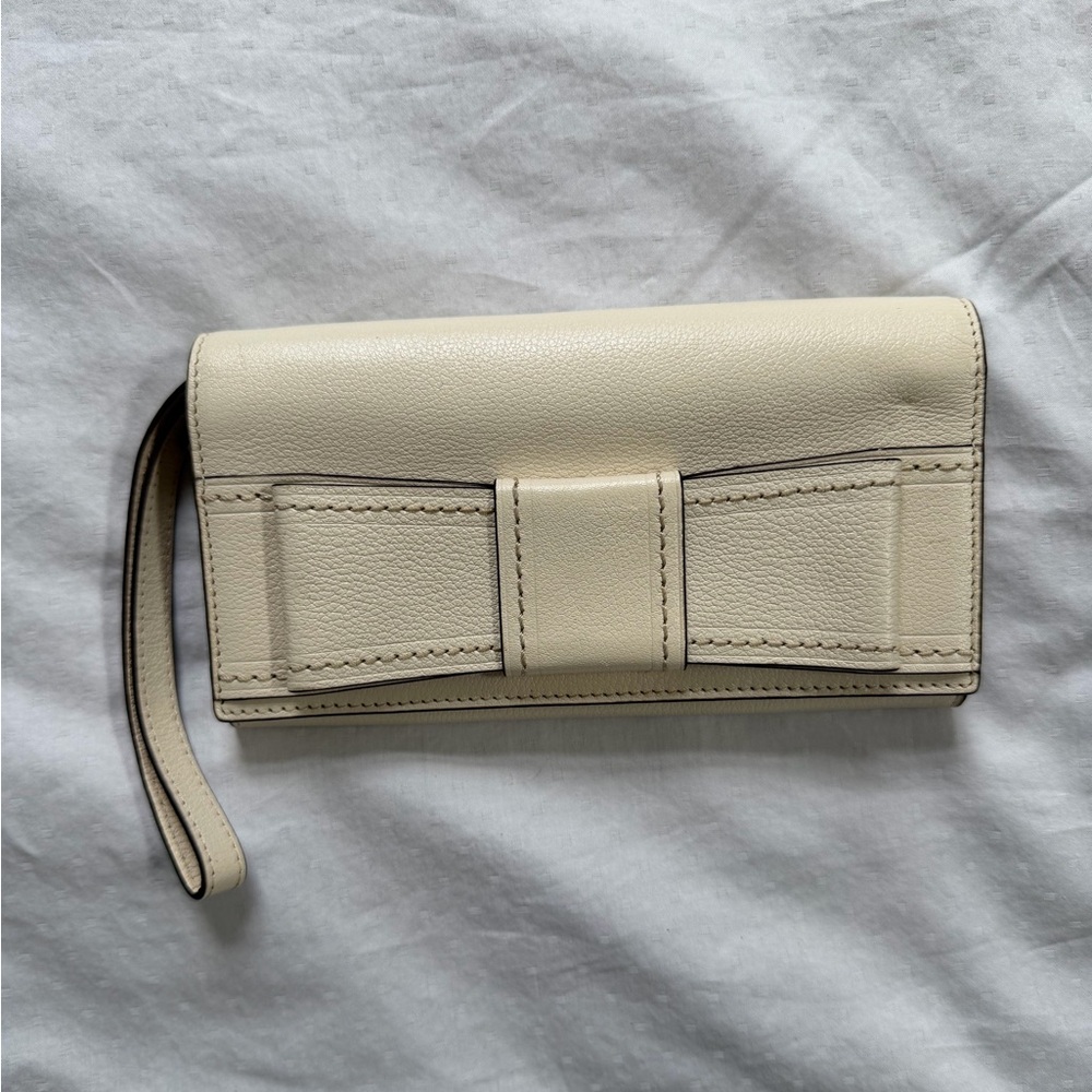 Kate Spade Cream Leather Wallet w/Bow